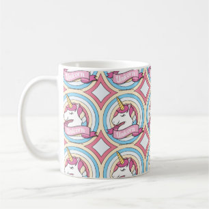 Rainbow Unicorn Circles Coffee Mug