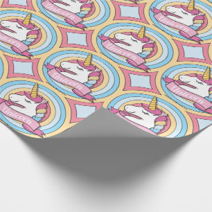 Rainbow Unicorn Circles Wrapping Paper