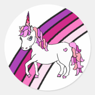 Rainbow Unicorn Classic Round Sticker