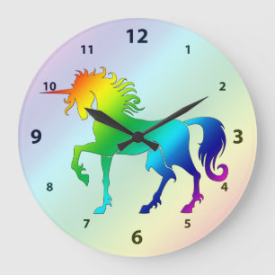 Rainbow Unicorn Clock