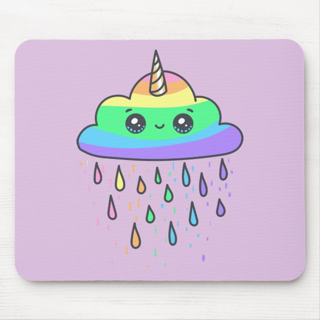 Rainbow Unicorn Cloud Mouse Mat (Front)