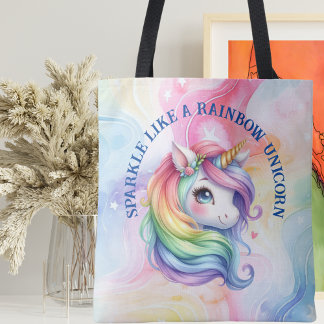 Rainbow Unicorn Colourful Design Tote