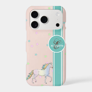 Rainbow Unicorn, Colourful Stars Monogram