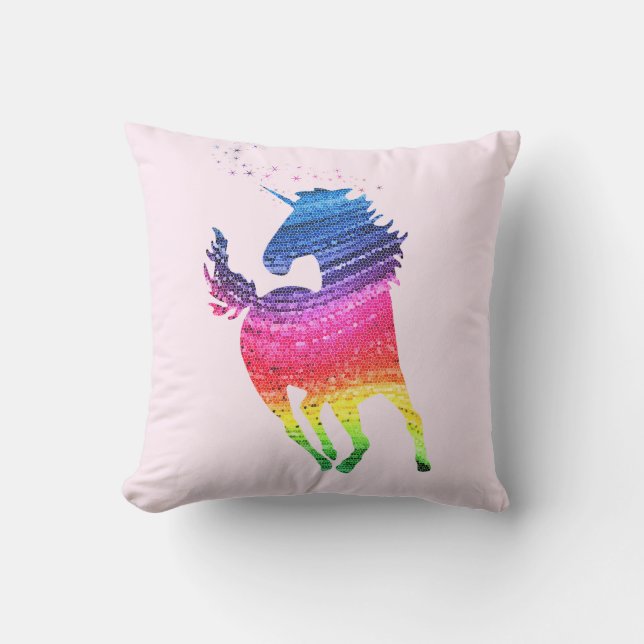 Rainbow Unicorn Cushion (Front)