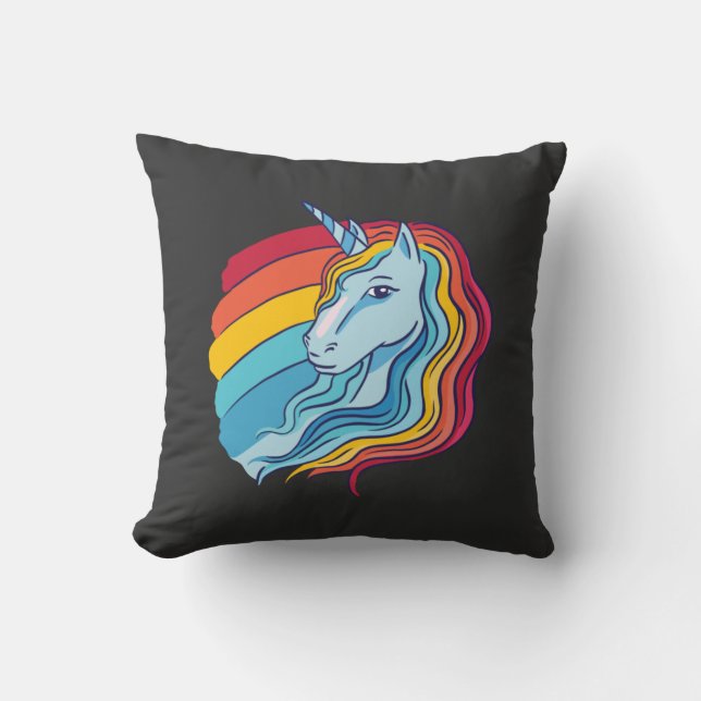 Rainbow Unicorn Cushion (Front)