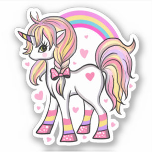 Rainbow Unicorn Custom-Cut Vinyl Sticker