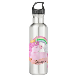 🌈Rainbow Unicorn Custom Name     710 Ml Water Bottle