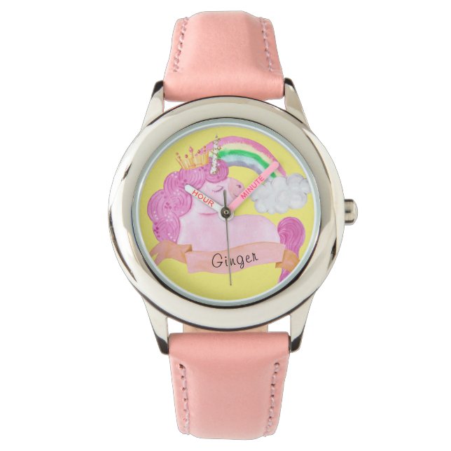 🌈Rainbow Unicorn Custom Name Watch (Front)