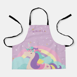 Rainbow Unicorn Cute Personalized Kids Apron