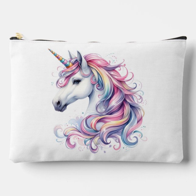 Rainbow Unicorn Design 2 Accessory Pouch (Front)