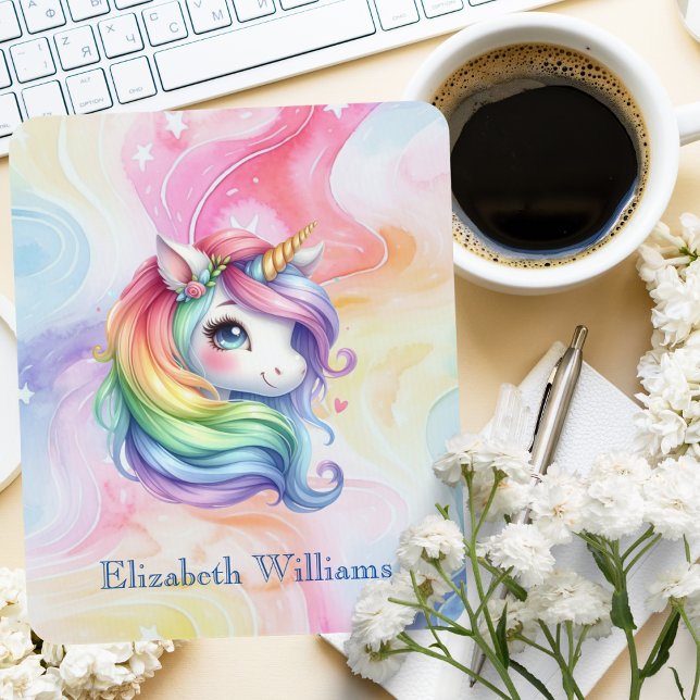 Rainbow Unicorn Design with Custom Name Mouse Mat (Creator Uploaded)