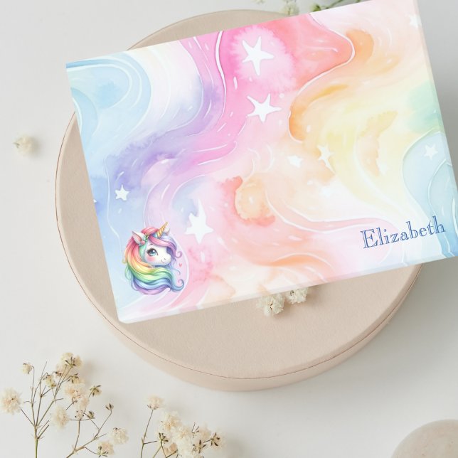 Rainbow Unicorn Design with Custom Name Post-it Notes (Creator Uploaded)