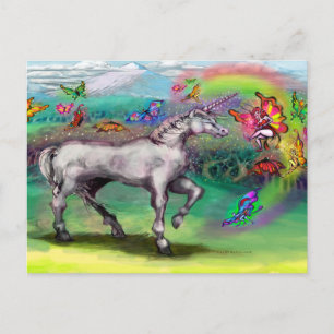 Rainbow Unicorn Faeries Postcard