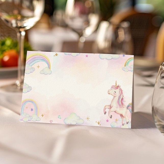 Rainbow Unicorn Food Tent Place Card (Creator Uploaded)