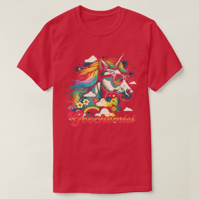 Rainbow Unicorn Geochemist T-Shirt (Design Front)