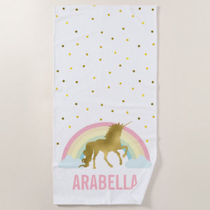 Rainbow Unicorn Girl's Beach Towel