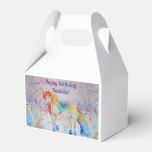 Rainbow Unicorn Girls Birthday Cake Favor Box