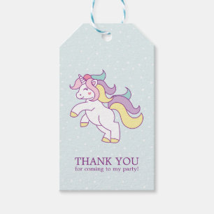 Rainbow Unicorn Girls Birthday Party Gift Tags