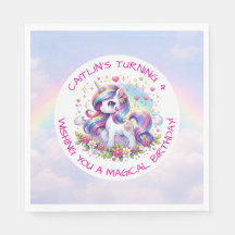 Rainbow Unicorn Girl's Birthday Party Personalised