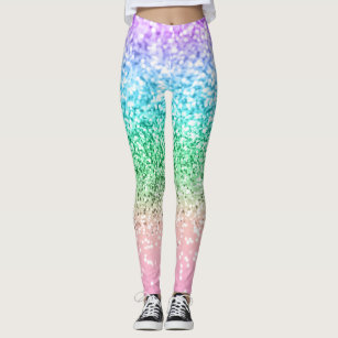 Rainbow Unicorn Glitter 1 (Faux Glitter) #pastel  Leggings