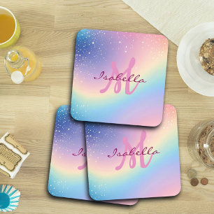 Rainbow Unicorn Glitter Coaster