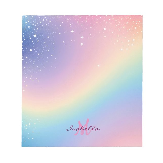 Rainbow Unicorn Glitter Notepad (Front)