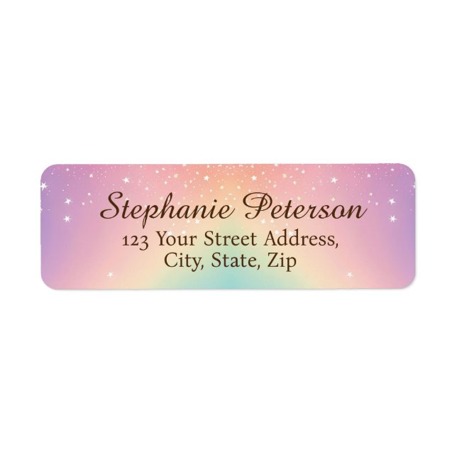 Rainbow Unicorn Glitter Return Address (Front)