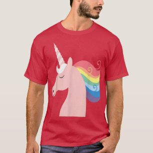 Rainbow Unicorn Head Fun Magical Trendy Strange W T-Shirt