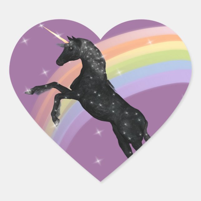 Rainbow Unicorn Heart Sticker (Front)