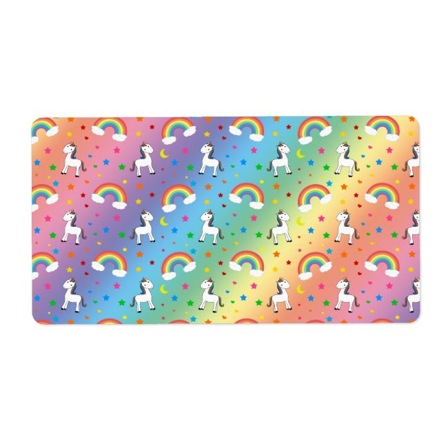 Rainbow unicorn hearts stars pattern (Front)