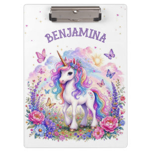 Rainbow Unicorn Homework and Classroom Organiser Clipboard