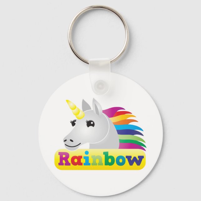 Rainbow Unicorn Key Ring (Front)