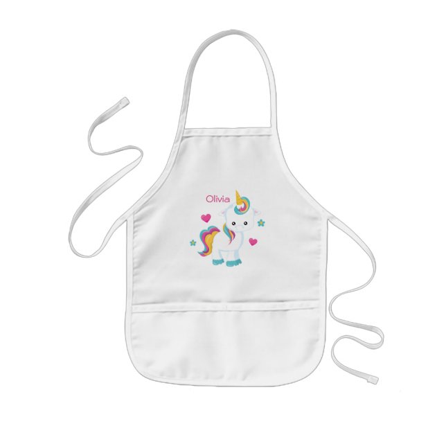Rainbow Unicorn Kids Apron (Front)