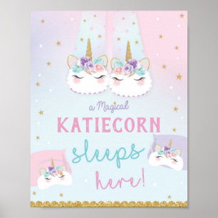 Rainbow Unicorn Kids Bedroom Decor Wall Art Poster