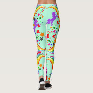 Rainbow unicorn Leggings Personalise Yoga Pants
