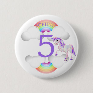 Rainbow Unicorn Magical Cute  Age  Birthday 6 Cm Round Badge