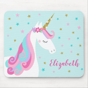 Rainbow Unicorn Magical Glitter Aqua Mouse Mat