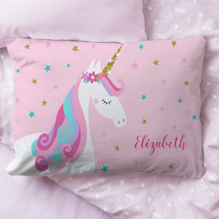 Rainbow Unicorn Magical Glitter Pink Pillowcase