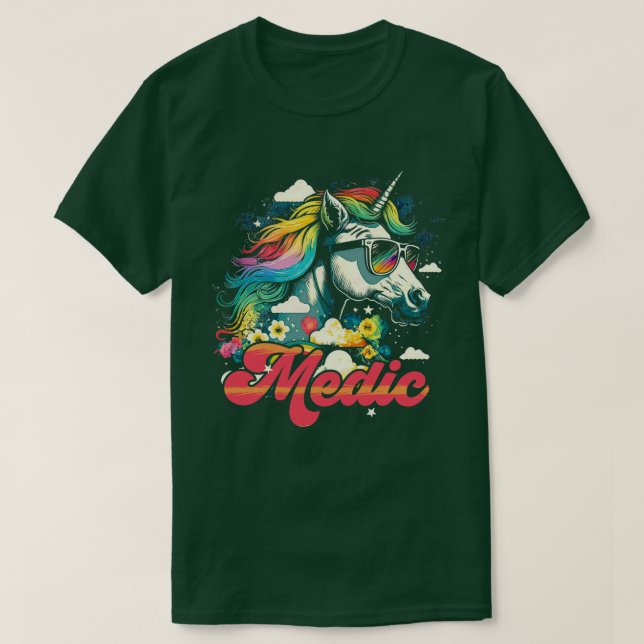 Rainbow Unicorn Medic T-Shirt (Design Front)