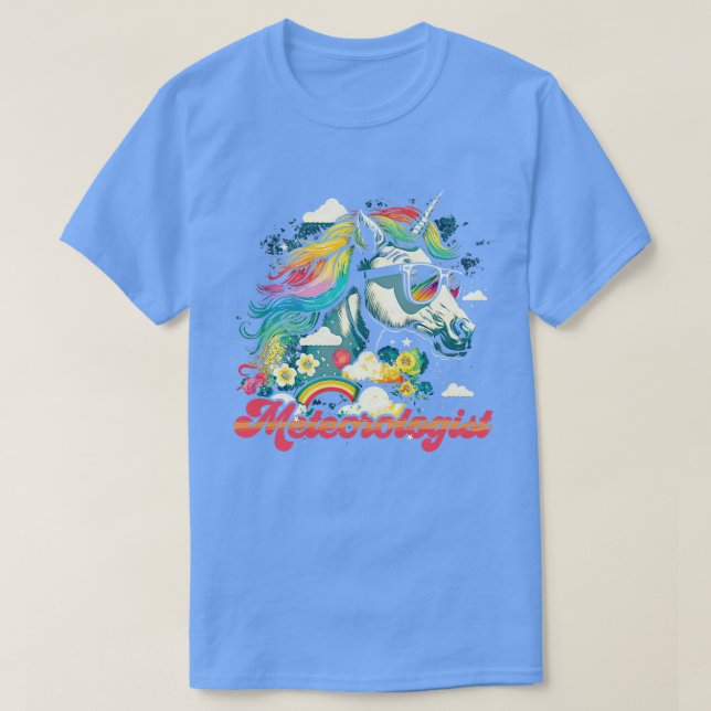Rainbow Unicorn Meteorologist T-Shirt (Design Front)