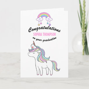 Rainbow Unicorn Nurse Graduation Congratulations Card