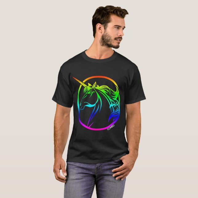 rainbow unicorn offensive t-shirts (Front Full)