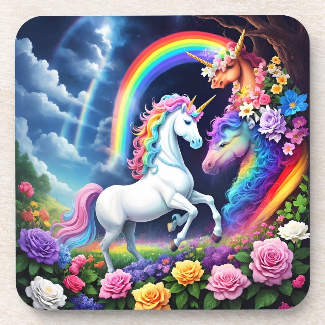 Rainbow Unicorn One Coaster (Front)