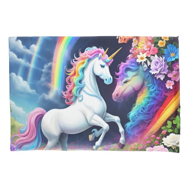 Rainbow Unicorn One Pillowcase (Front)