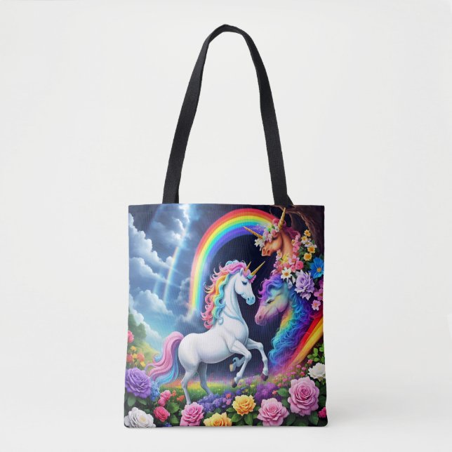 Rainbow Unicorn One Tote Bag (Front)
