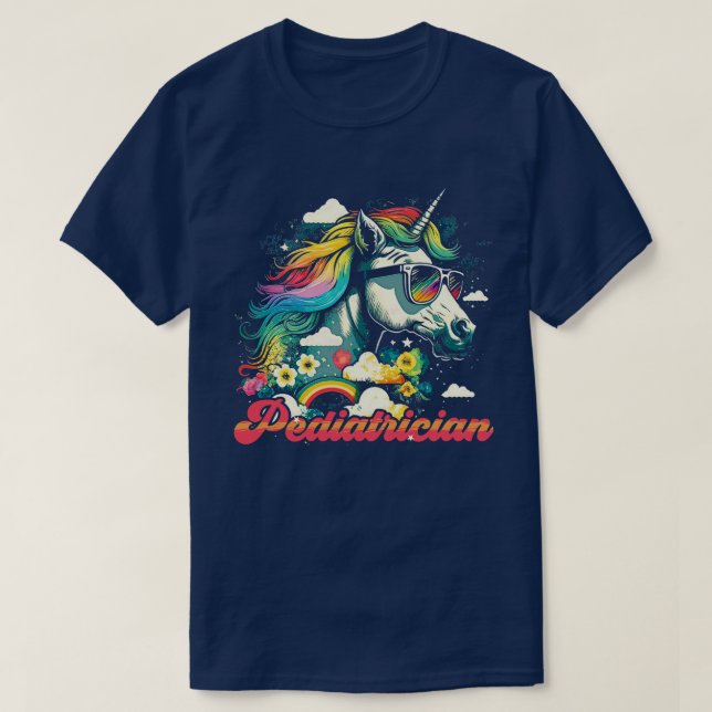 Rainbow Unicorn Paediatrician T-Shirt (Design Front)