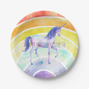 Rainbow Unicorn Paper Plate