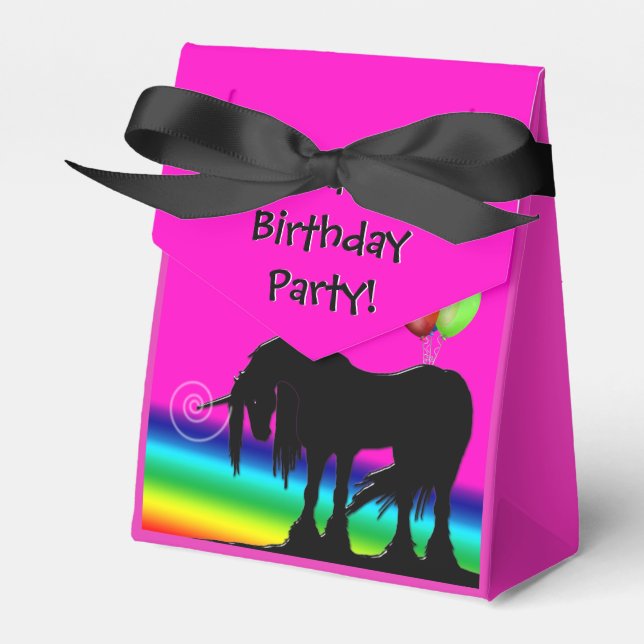 Rainbow Unicorn Party Favour Box (Front Side)
