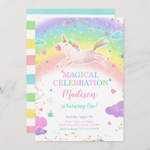 Rainbow Unicorn Party Invitation