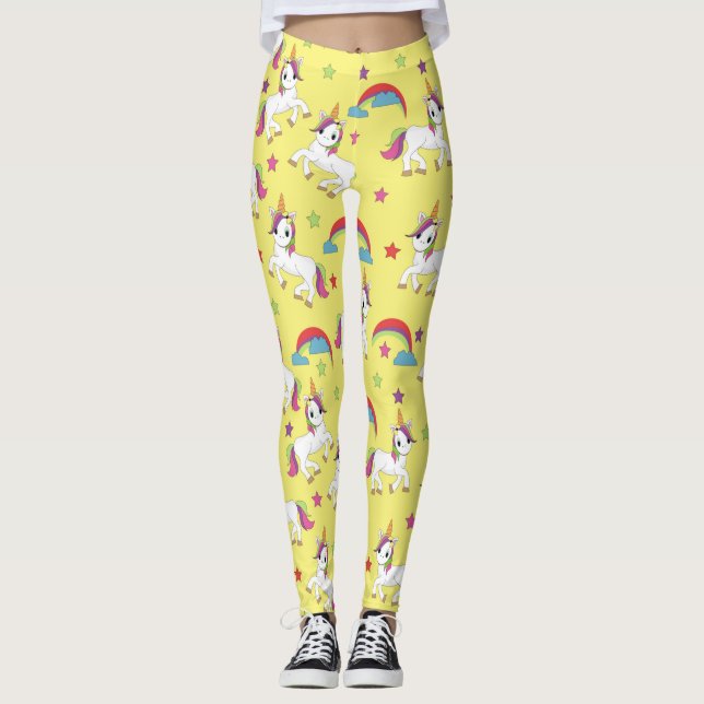 Rainbow Unicorn Party  Leggings (Front)